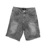 Mixed Emotion 'Paisley' Denim Black Shorts ('Old School' Black Shorts)