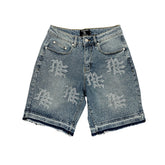 'ME' Rhinestone Blue Denim Shorts ('ME' Rhinestone Blue Denim Shorts)