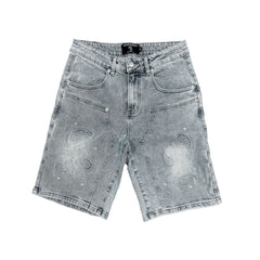 Mixed Emotion 'Paisley' Denim Blue Shorts ('Paisley' Denim Blue Shorts)