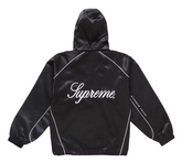 Supreme Satin Hooded Track Jacket Black