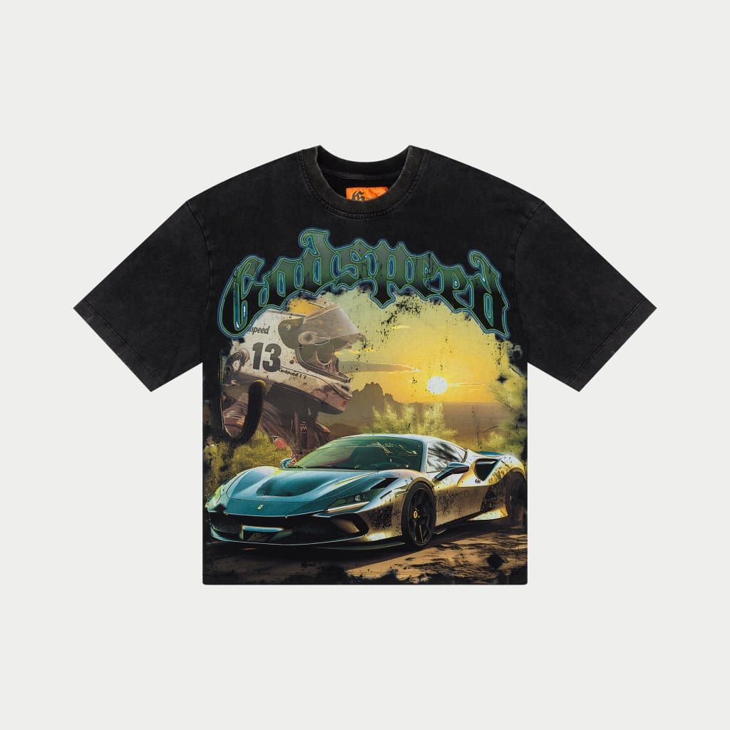 GODSPEED Sunset Drift Black Wash Tee