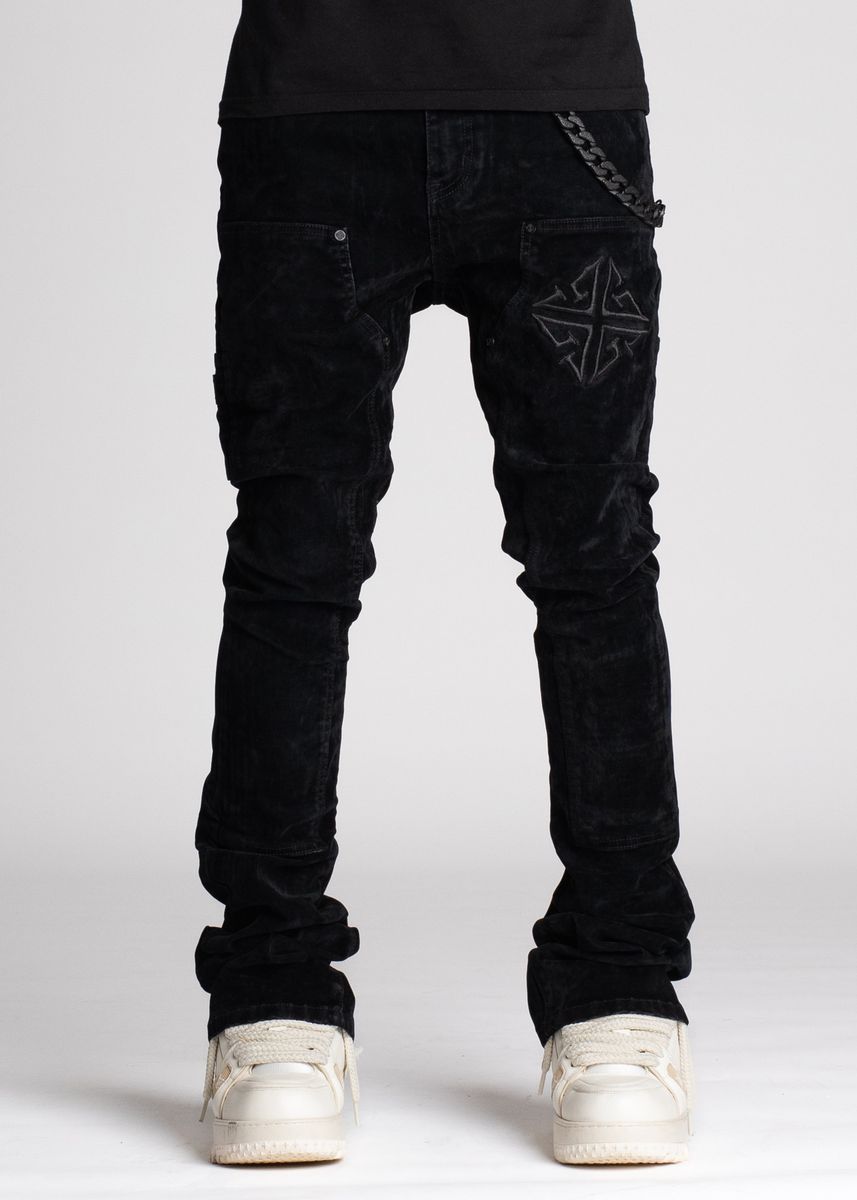Guap All Black Velour Denim