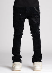Guap All Black Velour Denim