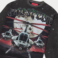 Godspeed Air Strike Black Wash Long Sleeve Tee