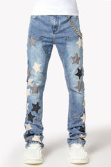 Guapi Aqua Blue Vintage Stars Denim