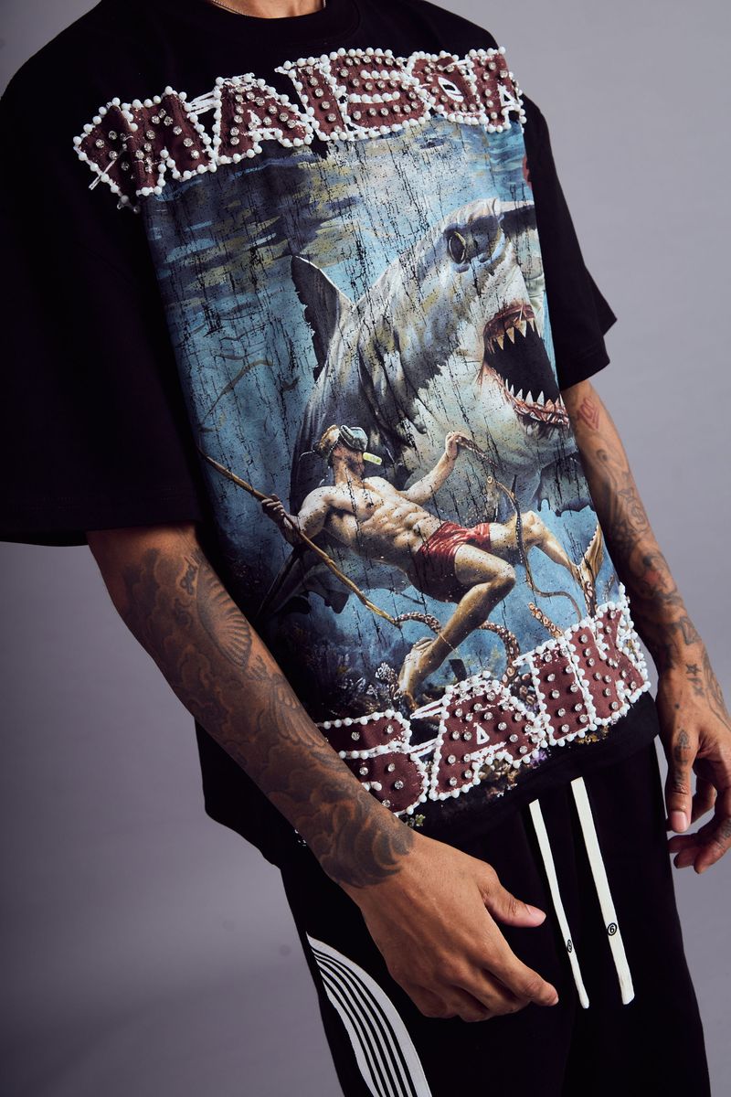 Maison Saiko Comic Book Four Black Tee