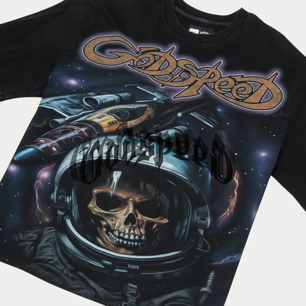 Godspeed "Space Traveler " Black Wash Tee