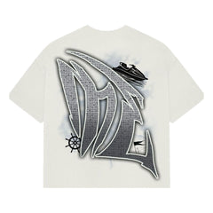 Mixed Emotion Cream Jetski Rhinestone Tee