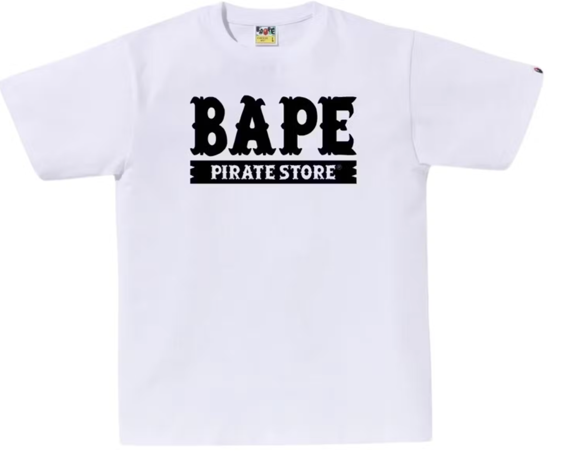 BAPE Crossbone Pirate College Tee White