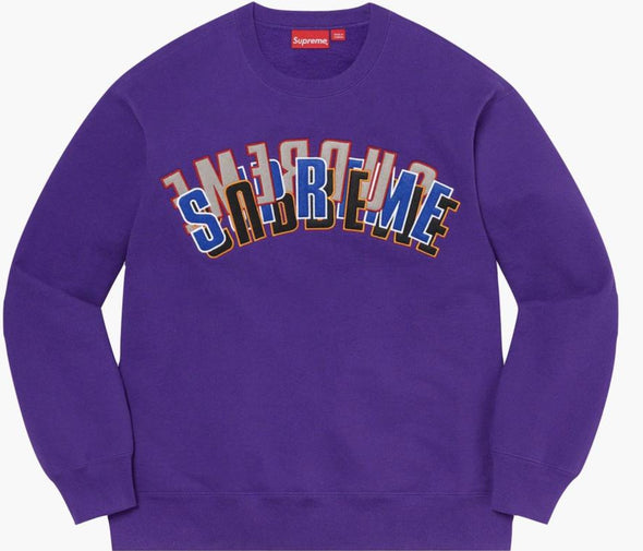 Supreme Purple Stacked Crewneck Pre-Owned