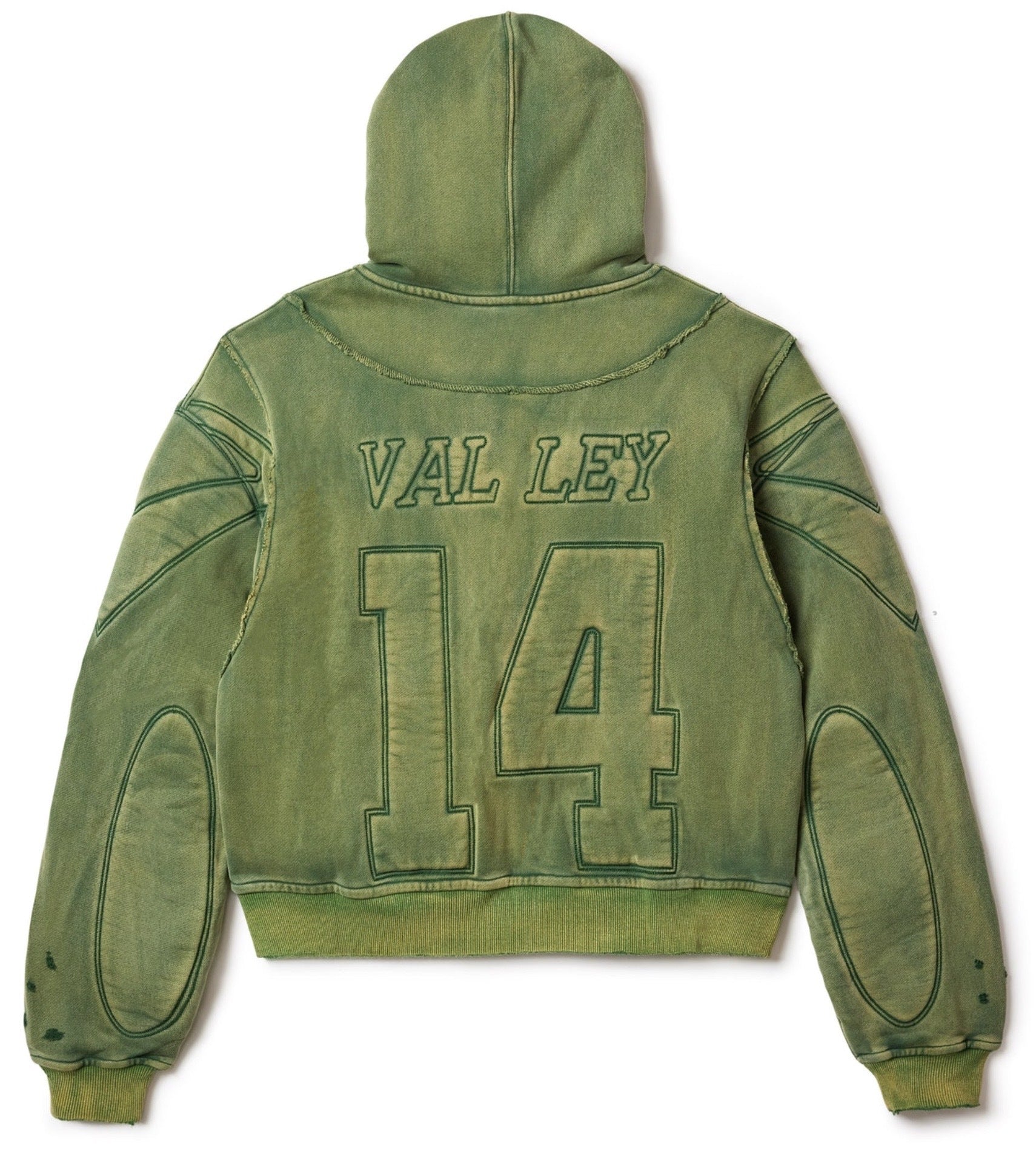 VALE GREEN ARMOR ZIP UP HOODIE