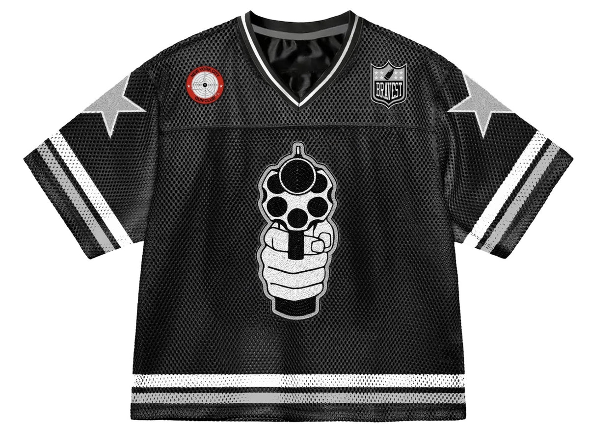 Bravest Studios Black 911 Football Jersey