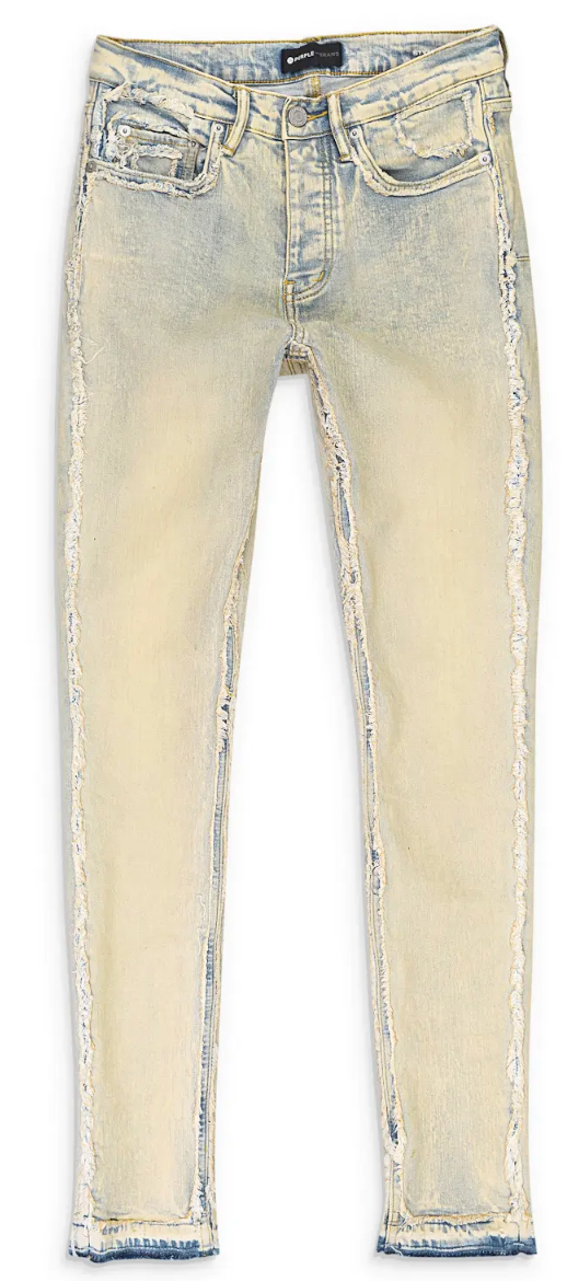 Purple Brand FADED & TINTED FRAY Indigo SKINNY JEANS