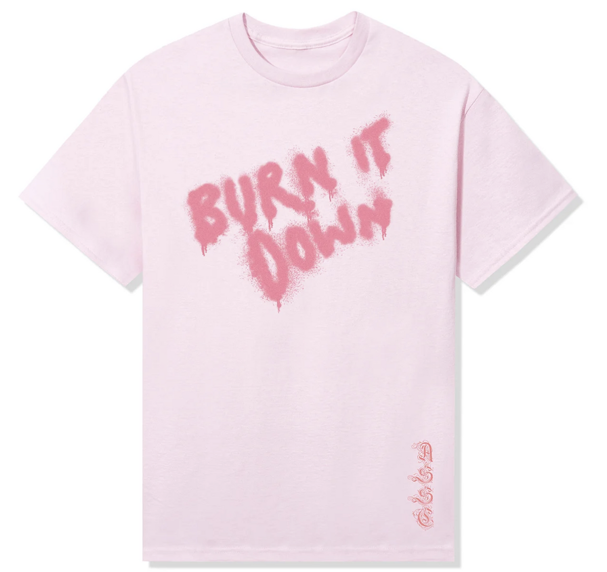 Anti Social Social Club "Burn It Down" Pink Tee