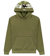 Sp5der Heavy Web Hoodie Olive