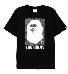 BAPE Black Lux Sport Pattern Box Ape Head Tee