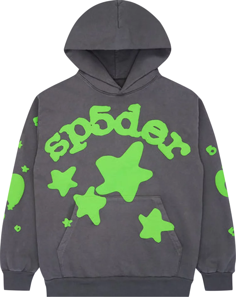 Sp5der Beluga Hoodie Slate Grey/Green