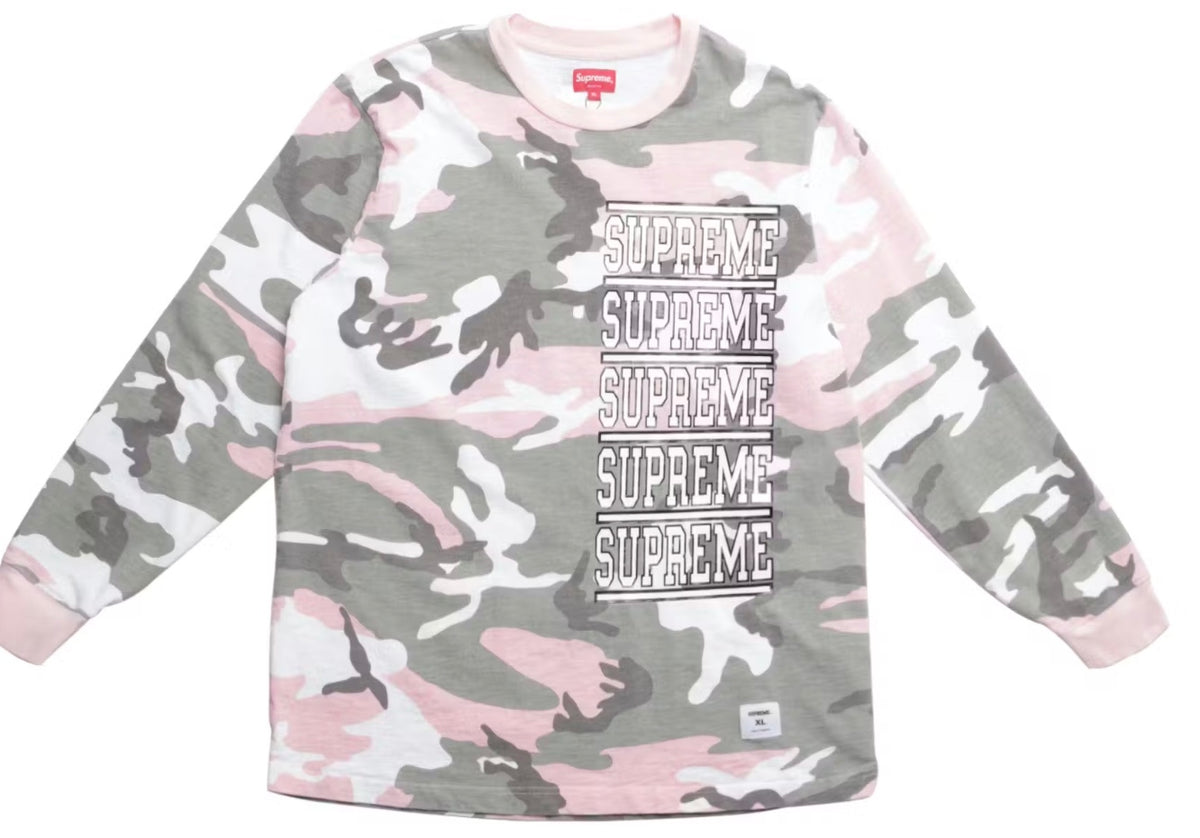 Supreme Stacked L/S Top Pink Camo Pre-Owned