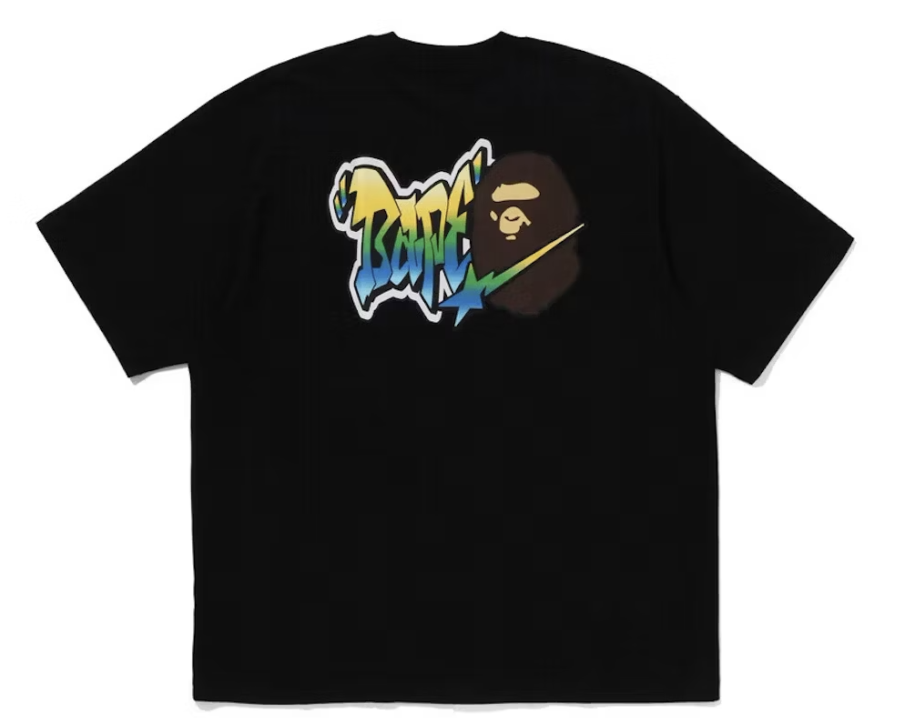 BAPE Graffiti Relaxed Fit Black Tee