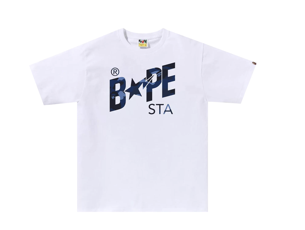 BAPE ABC Navy Camo Bape Sta Logo Tee