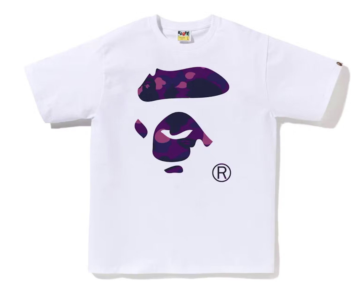 BAPE Color Camo Ape Face Tee White/Purple