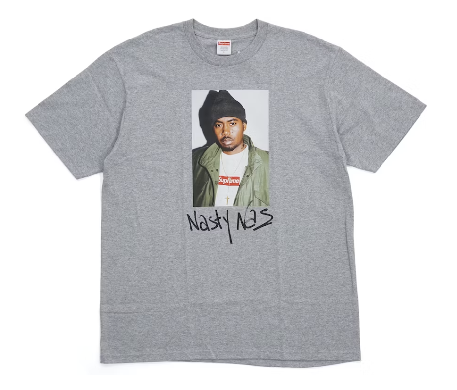 Supreme Nas Photo Grey Tee Pre-Owned