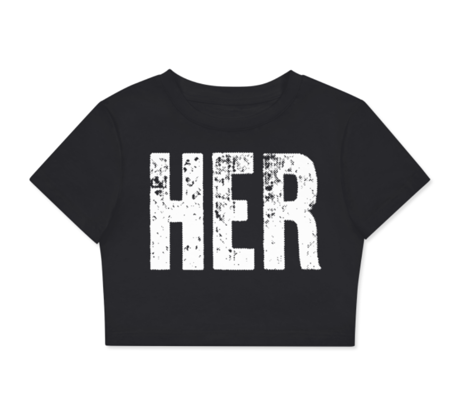 TRILLION "HER" Crop Tee Black