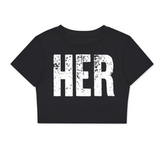 TRILLION "HER" Crop Tee Black