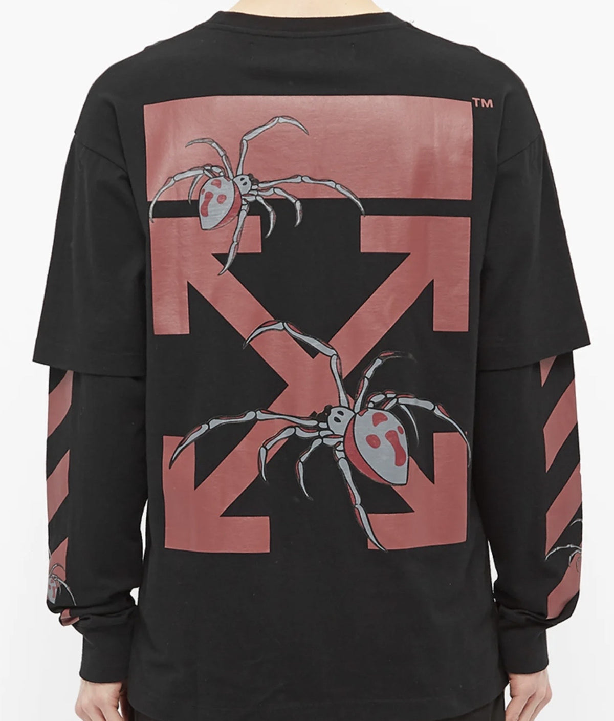 OFF-WHITE Arachno Arrow Double Black Tee Pre-Owned