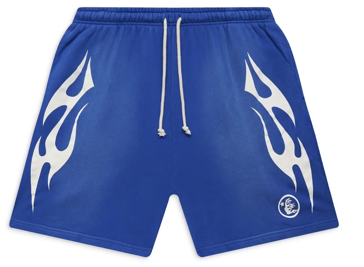 Hellstar Royal Blue Flame Shorts