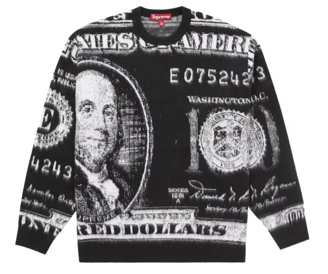 Supreme Money Sweater Black