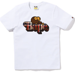 BAPE CHECK MILO ON BAPE TEE WHITE