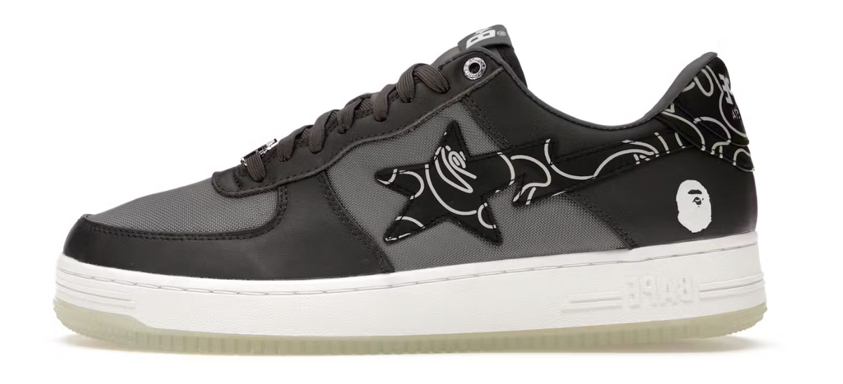 BAPE Sta Text Code Camo Charcoal