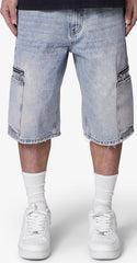 ZIPPER TEETH DENIM SHORTS