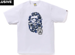 BAPE Camo Go Pointer Big Ape Head White Tee