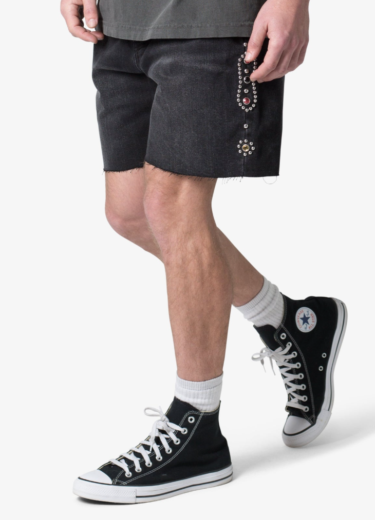 MOJAVE BLACK DENIM SHORTS