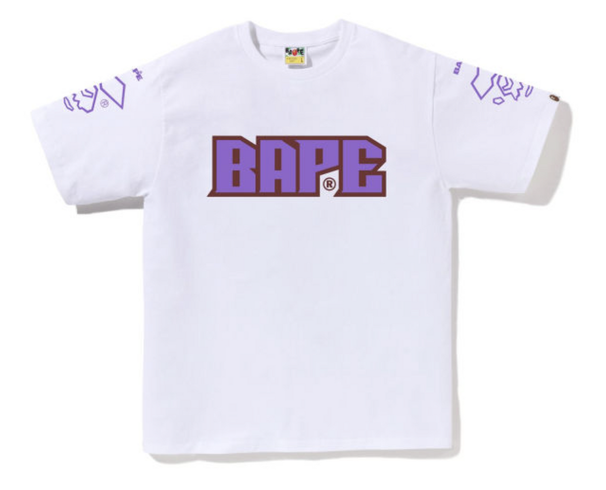 BAPE Purple Football White Tee (SALE)