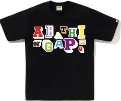 BAPE Varsity Font Black Tee