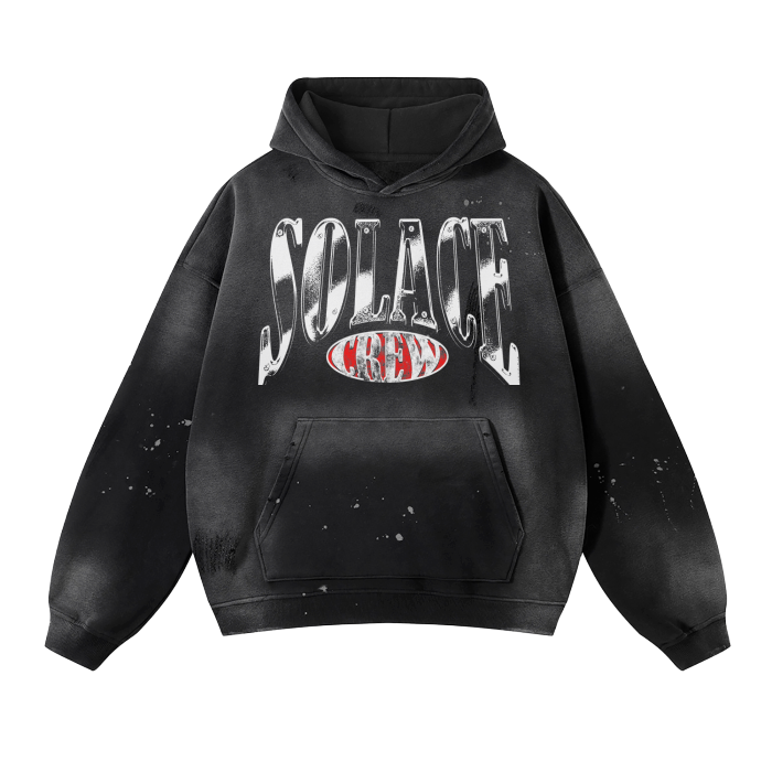 Solace Crew Black Wash Hoodie