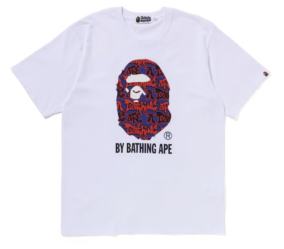 BAPE Graffiti Pattern By Bathing Ape White Tee (SALE)