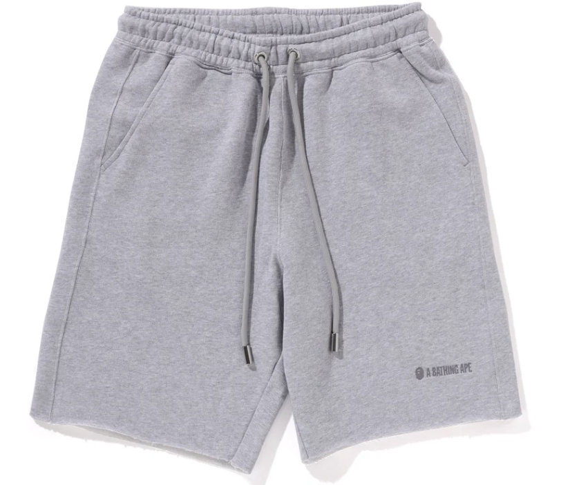BAPE Raw Edge Grey Sweat Shorts
