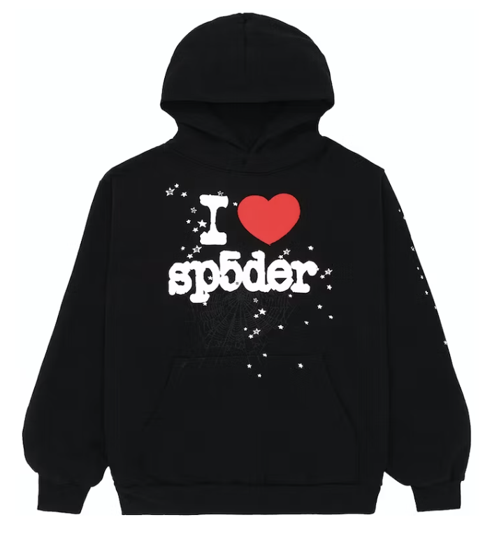 Sp5der I Heart SP5 Souvenir Hoodie Black