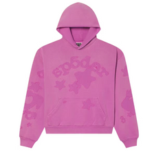 Sp5der Applique Beluga Hoodie Dusty Rose