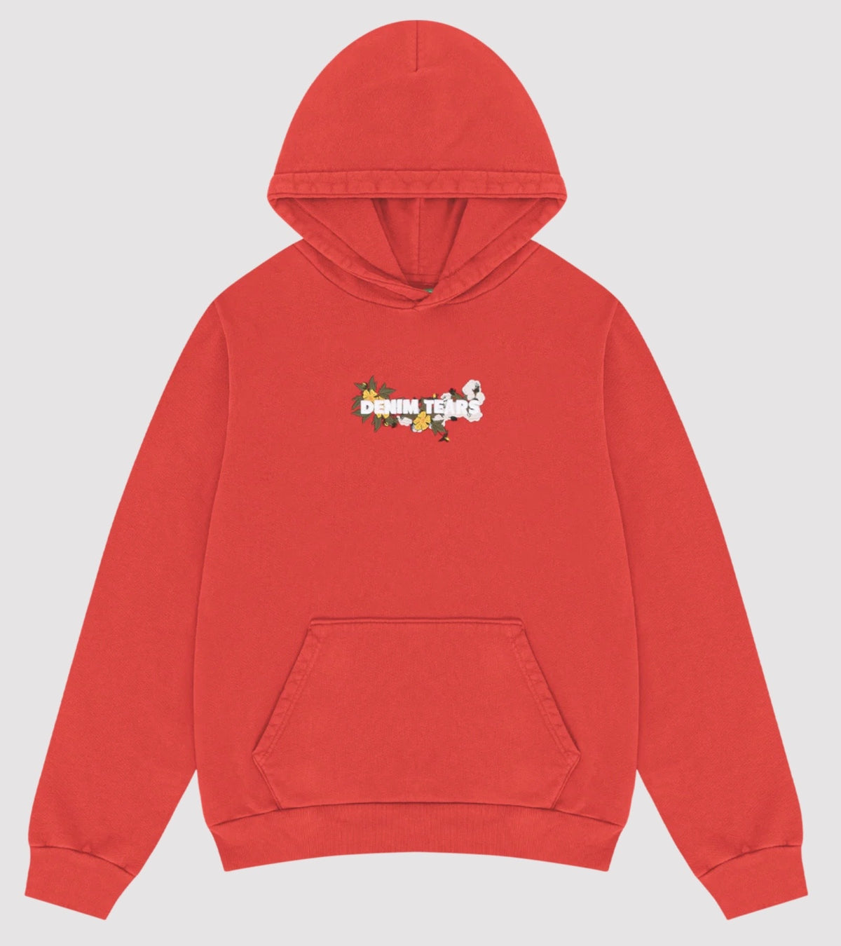 Denim Tears Embroidered Logo Hoodie Red