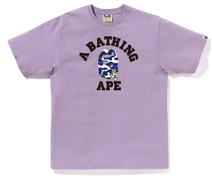 BAPE Go Ape Pointer College Logo Purple Tee