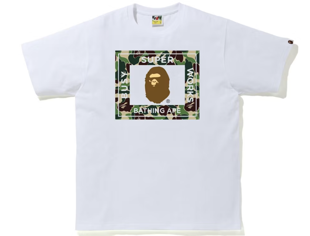 BAPE ABC Camo Super Busy Works White/Green Tee