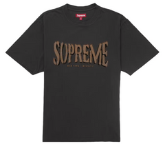 Supreme Flocked Washed S/S Top Black