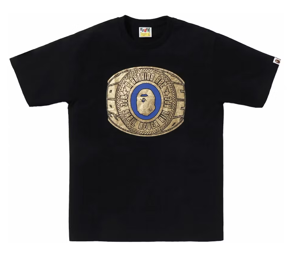 BAPE Foil College Ring Black Tee