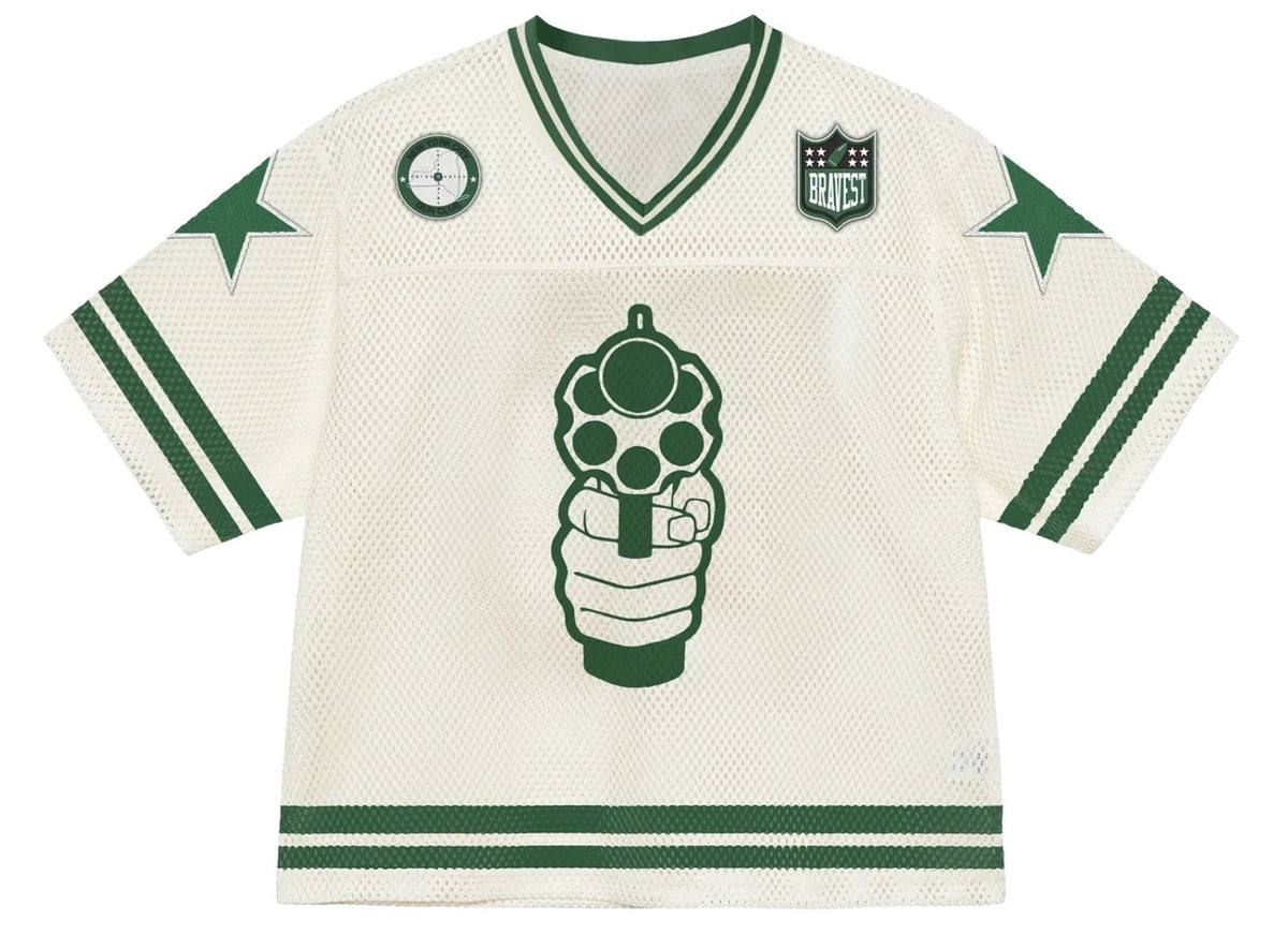 Bravest Studios Cream 911 Football Jersey