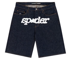 Sp5der V3 Logo Denim Short Indigo